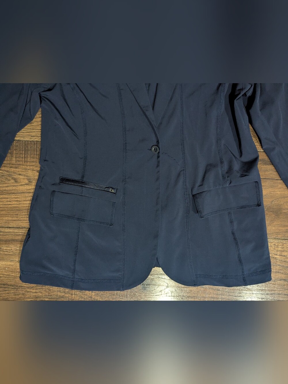 Eddie Bauer Women's Athleisure Blazer Jacket Unlined Stretch Size 14 Zip Pockets - Picture 4 of 16